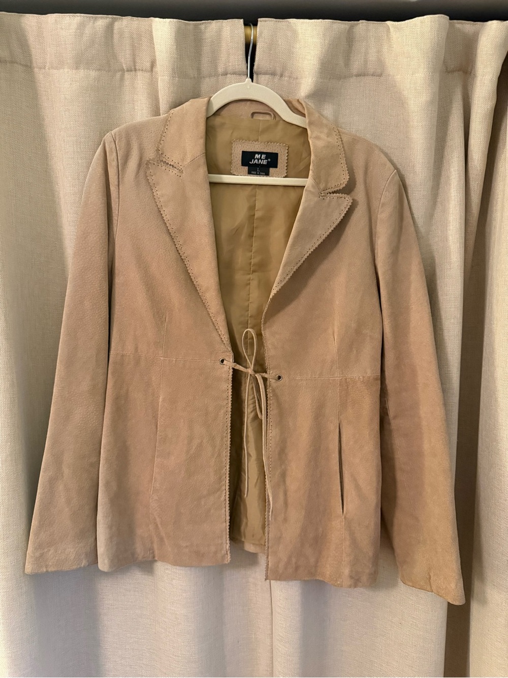 ME JANE Women's Tan Suede Jacket 100% Leather